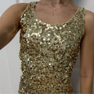 Sequin gold tank top